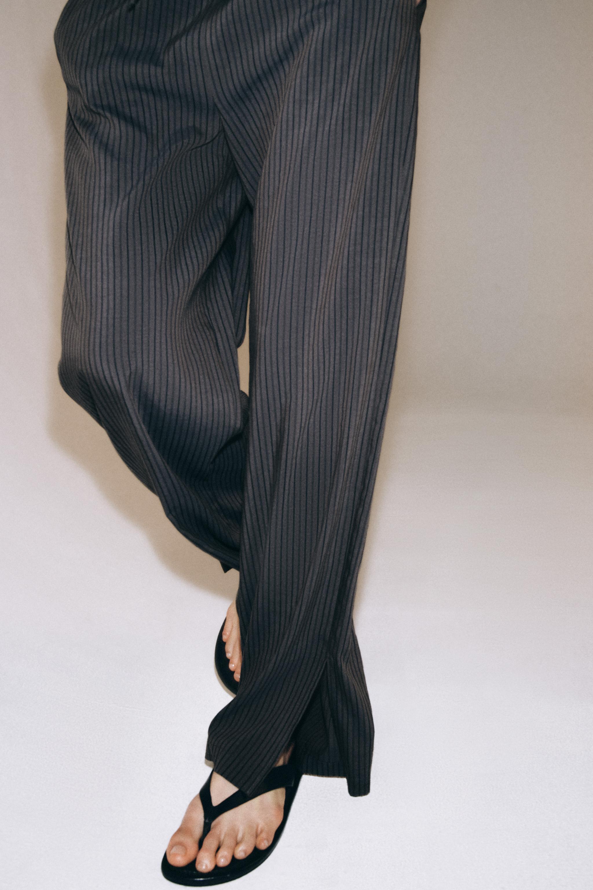 PANTALON STYLE PYJAMA À RAYURES ZW COLLECTION